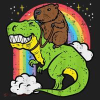 Capybara Riding Trex Dino Cute Capy Rodent Hat thumb 2