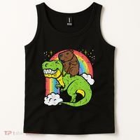 Capybara Riding Trex Dino Cute Capy Rodent Tank Top thumb 2