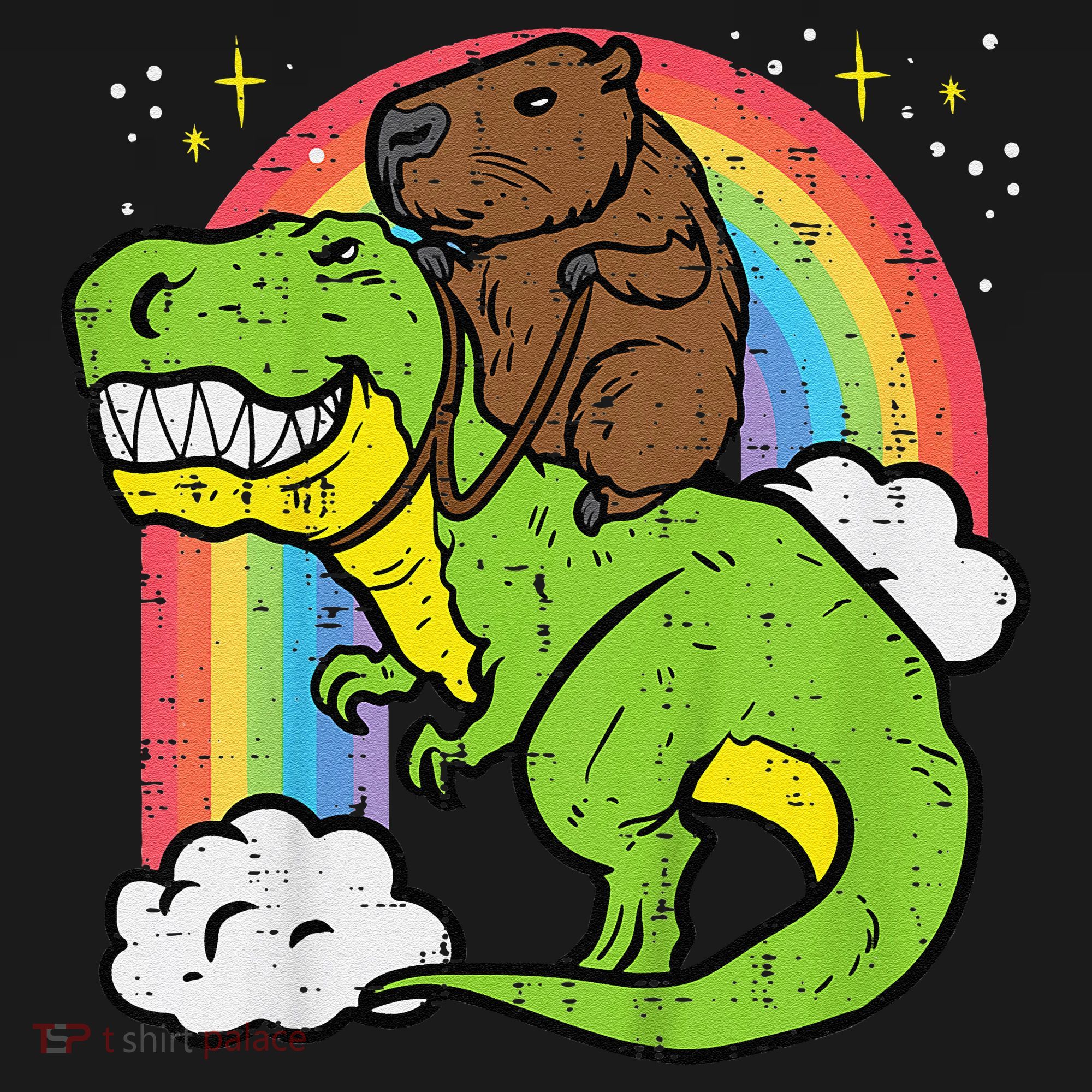 Capybara Riding Trex Dino Cute Capy Rodent Toddler T-Shirt