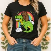 Capybara Riding Trex Dino Cute Capy Rodent Women's T-Shirt thumb 2