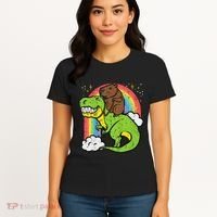 Capybara Riding Trex Dino Cute Capy Rodent Women's T-Shirt thumb 4