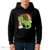 Capybara Riding Trex Dino Cute Capy Rodent Kids Hoodie thumb 4
