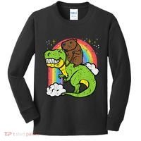Capybara Riding Trex Dino Cute Capy Rodent Kids Long Sleeve Shirt thumb 0