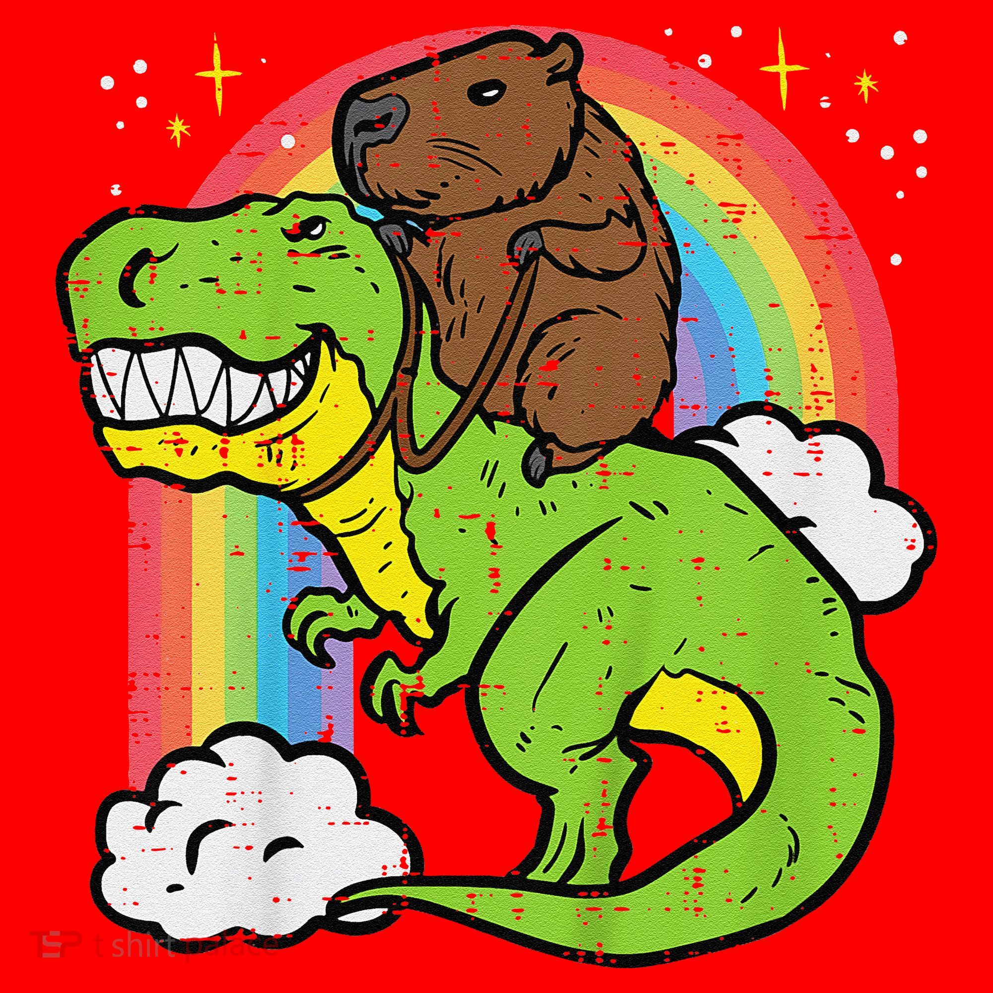 Capybara Riding Trex Dino Cute Capy Rodent Santa Hat