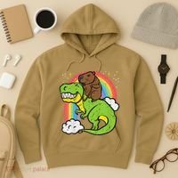 Capybara Riding Trex Dino Cute Capy Rodent Hoodie thumb 3