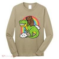 Capybara Riding Trex Dino Cute Capy Rodent Long Sleeve Shirt thumb 0