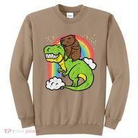 Capybara Riding Trex Dino Cute Capy Rodent Sweatshirt thumb 0