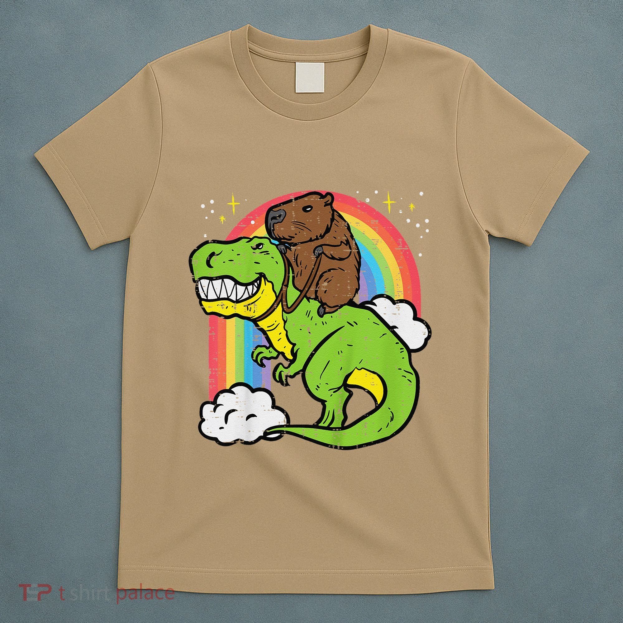 Capybara Riding Trex Dino Cute Capy Rodent T-Shirt