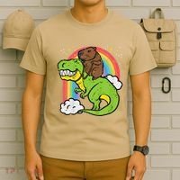 Capybara Riding Trex Dino Cute Capy Rodent T-Shirt thumb 6