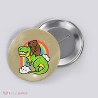 Capybara Riding Trex Dino Cute Capy Rodent Button thumb 0