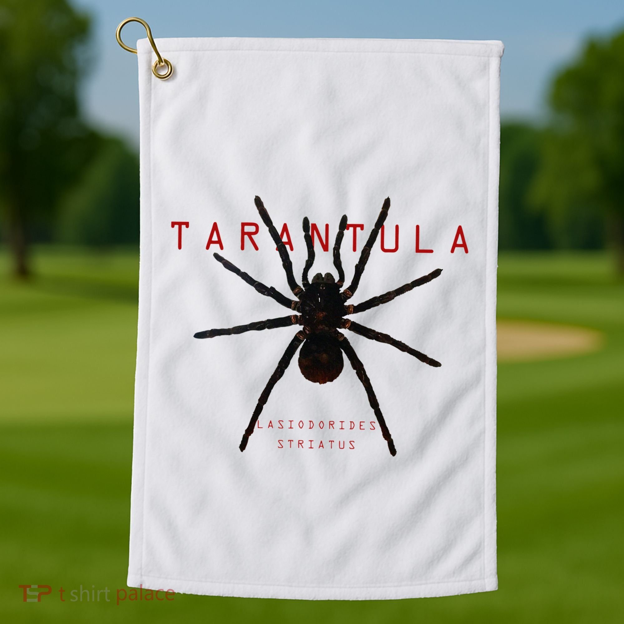 Creepy Real Taxidermy Tarantula Spider Golf Towel