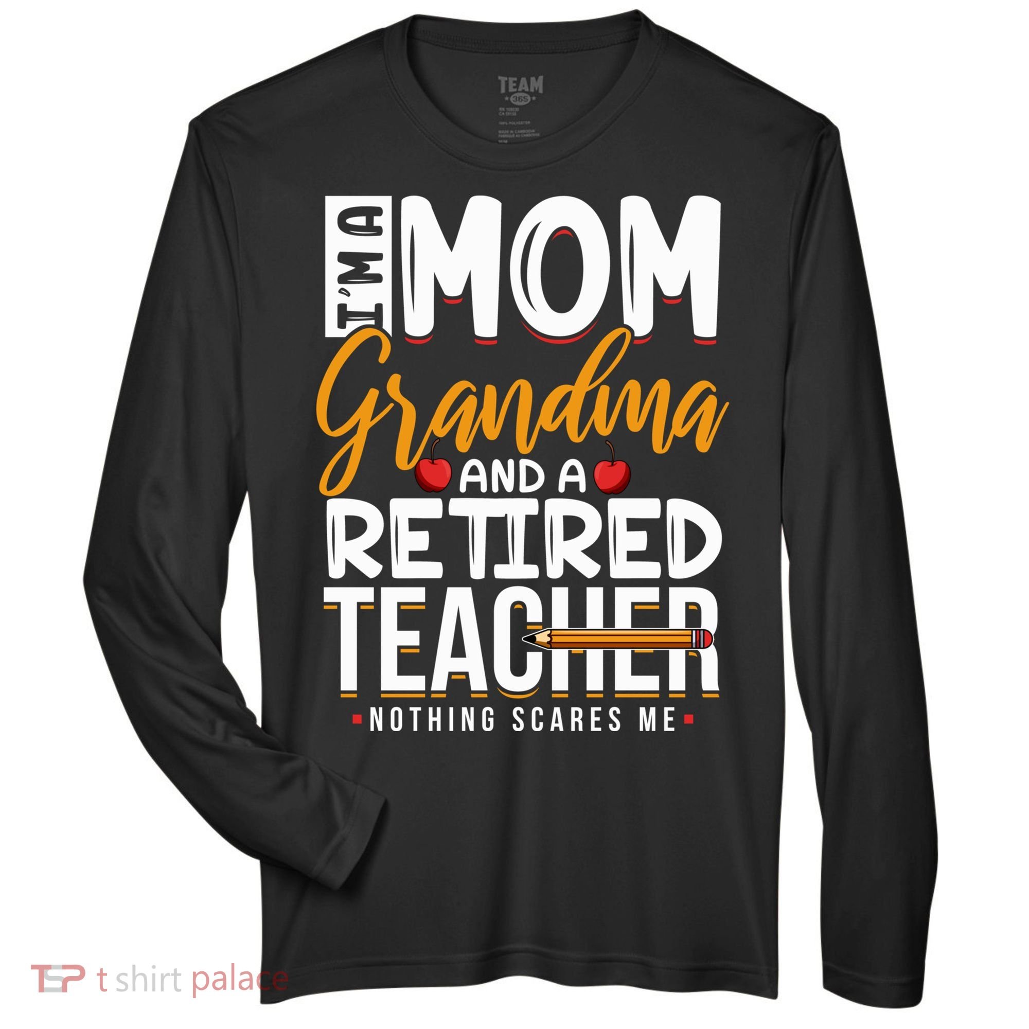 Cute Retired Teacher Full Time Grandma Teachers Cool Gift Zone Performance Long-Sleeve T-Shirt