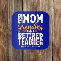 Cute Retired Teacher Full Time Grandma Teachers Cool Gift Coaster thumb 0