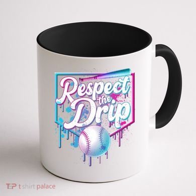 Cool Respect the Drip Icecream Baseball Fan Coffee Mug back
