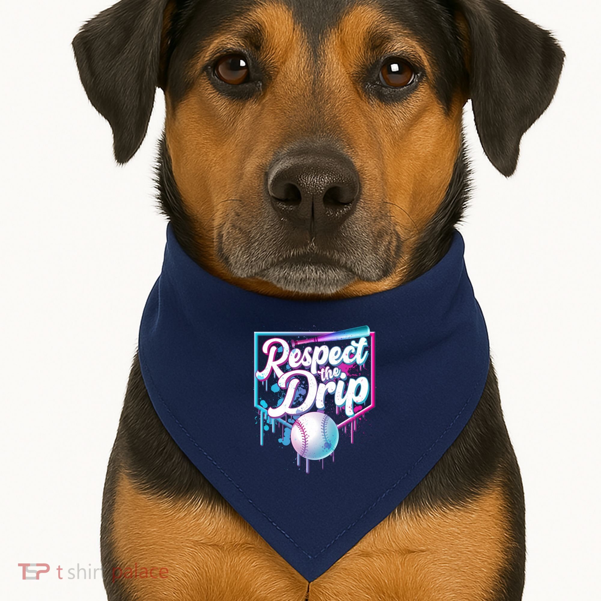 Cool Respect the Drip Icecream Baseball Fan USA-Made Doggie Bandana