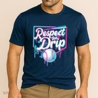 Cool Respect the Drip Icecream Baseball Fan Cooling Performance Crew T-Shirt thumb 2