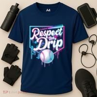 Cool Respect the Drip Icecream Baseball Fan Cooling Performance Crew T-Shirt thumb 3
