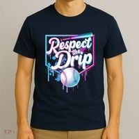 Cool Respect the Drip Icecream Baseball Fan T-Shirt thumb 3
