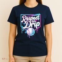 Cool Respect the Drip Icecream Baseball Fan T-Shirt thumb 4