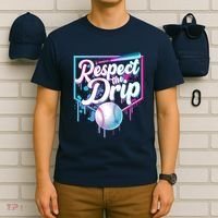 Cool Respect the Drip Icecream Baseball Fan T-Shirt thumb 6