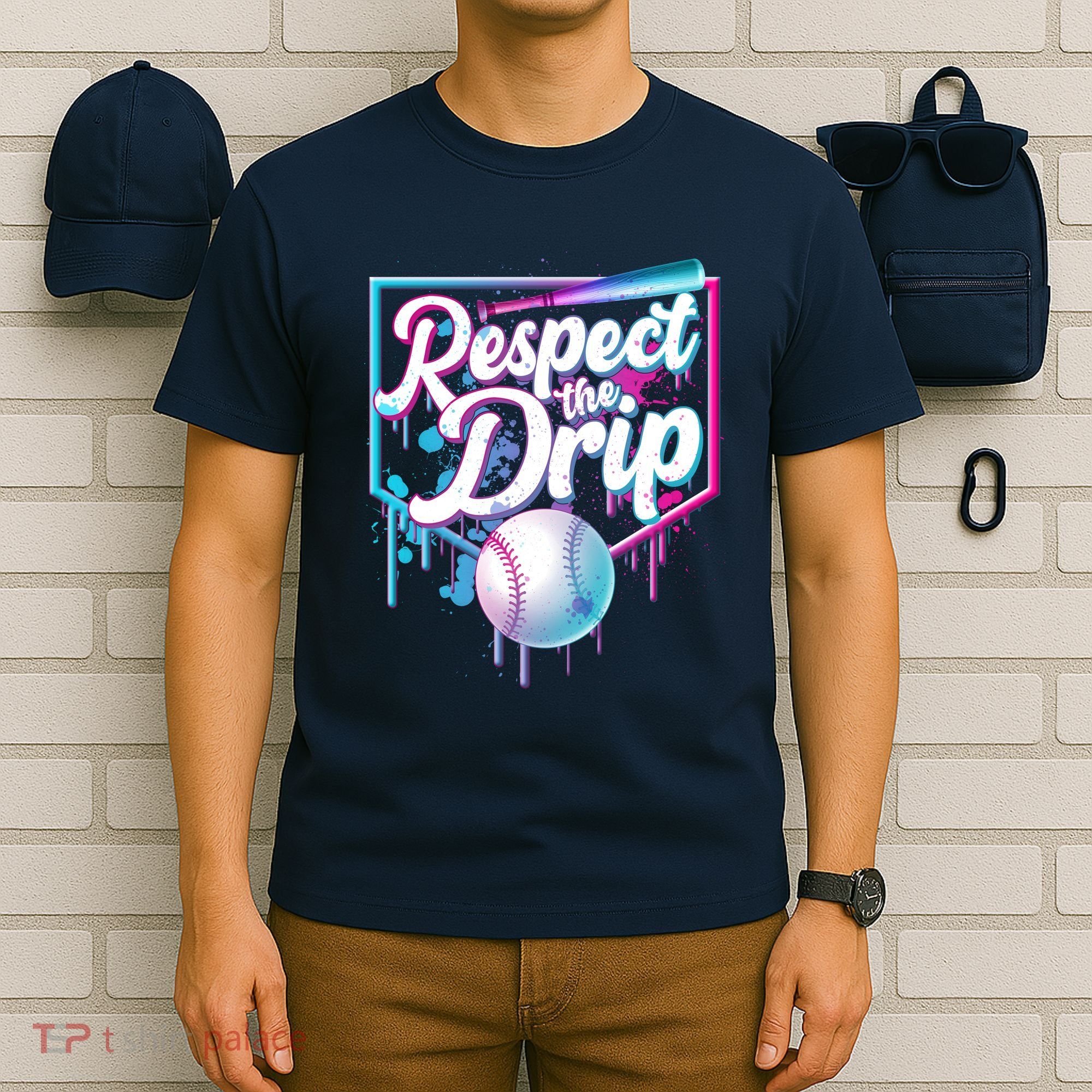Cool Respect the Drip Icecream Baseball Fan T-Shirt