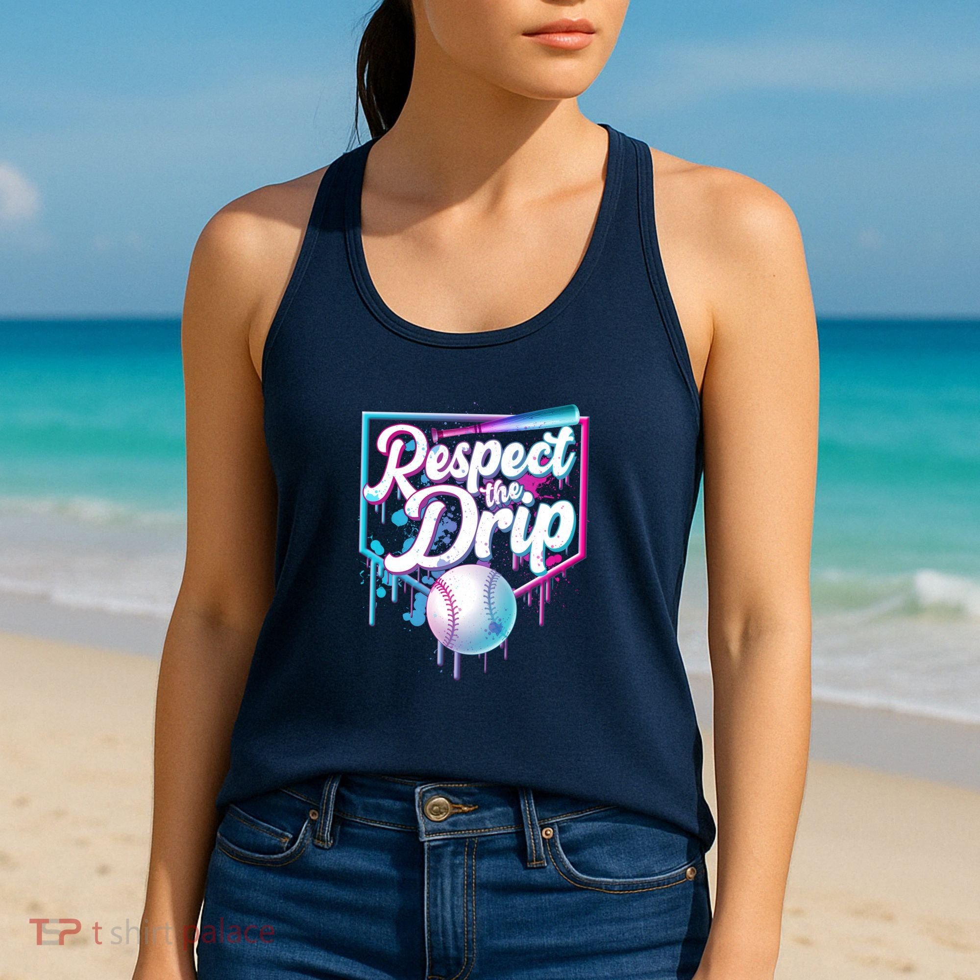 Cool Respect the Drip Icecream Baseball Fan Women's Tank Top