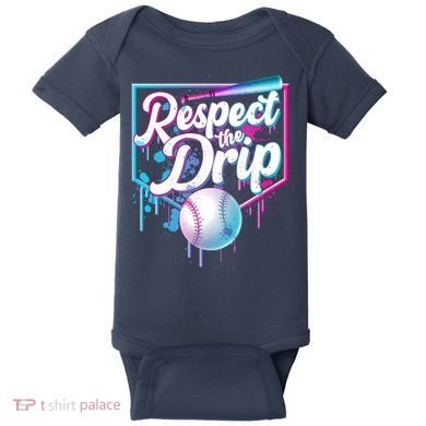 Cool Respect the Drip Icecream Baseball Fan Baby Bodysuit