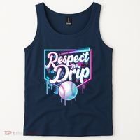 Cool Respect the Drip Icecream Baseball Fan Tank Top thumb 2