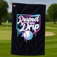 Cool Respect the Drip Icecream Baseball Fan Golf Towel thumb 1
