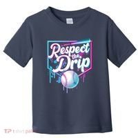 Cool Respect the Drip Icecream Baseball Fan Toddler T-Shirt thumb 0