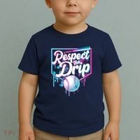 Cool Respect the Drip Icecream Baseball Fan Toddler T-Shirt thumb 2