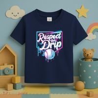 Cool Respect the Drip Icecream Baseball Fan Toddler T-Shirt thumb 3