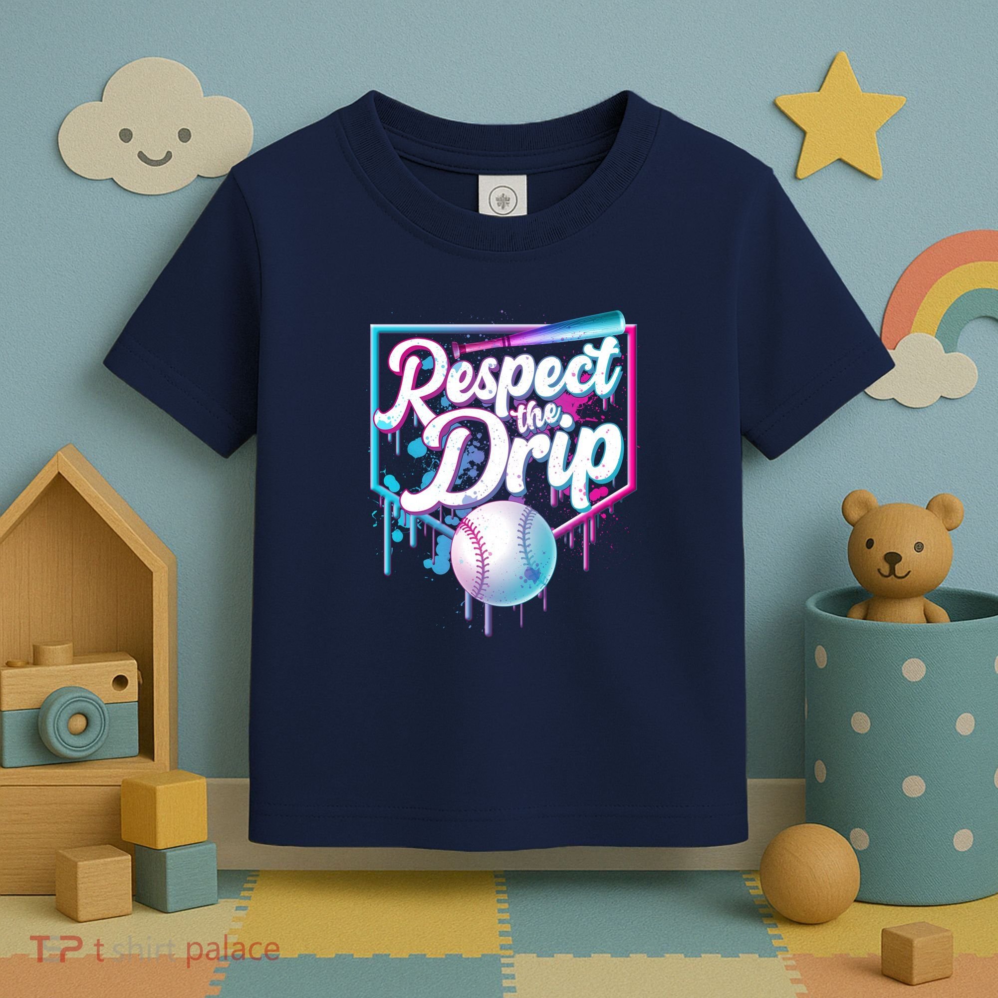 Cool Respect the Drip Icecream Baseball Fan Toddler T-Shirt