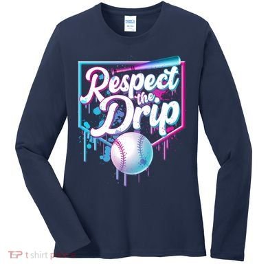 Cool Respect the Drip Icecream Baseball Fan Women's Long Sleeve Shirt