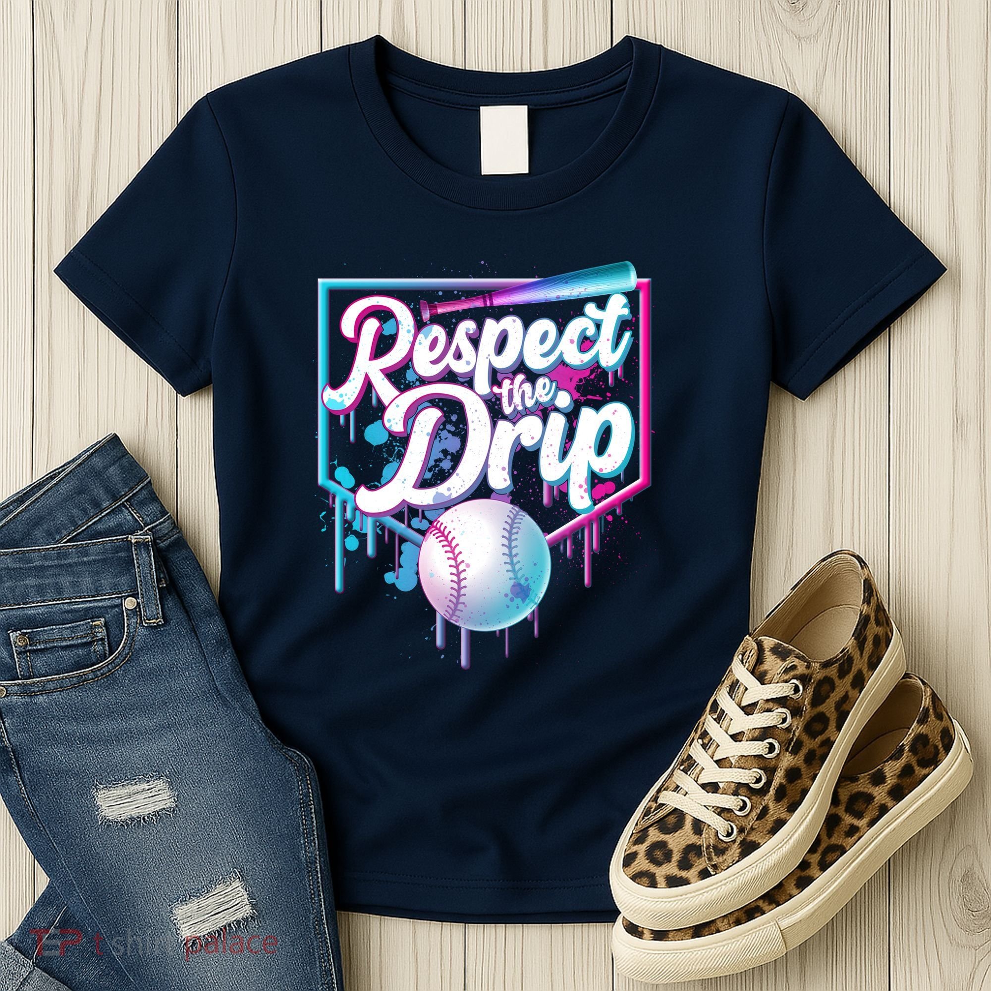 Cool Respect the Drip Icecream Baseball Fan Women's T-Shirt