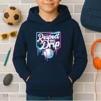 Cool Respect the Drip Icecream Baseball Fan Kids Hoodie thumb 2