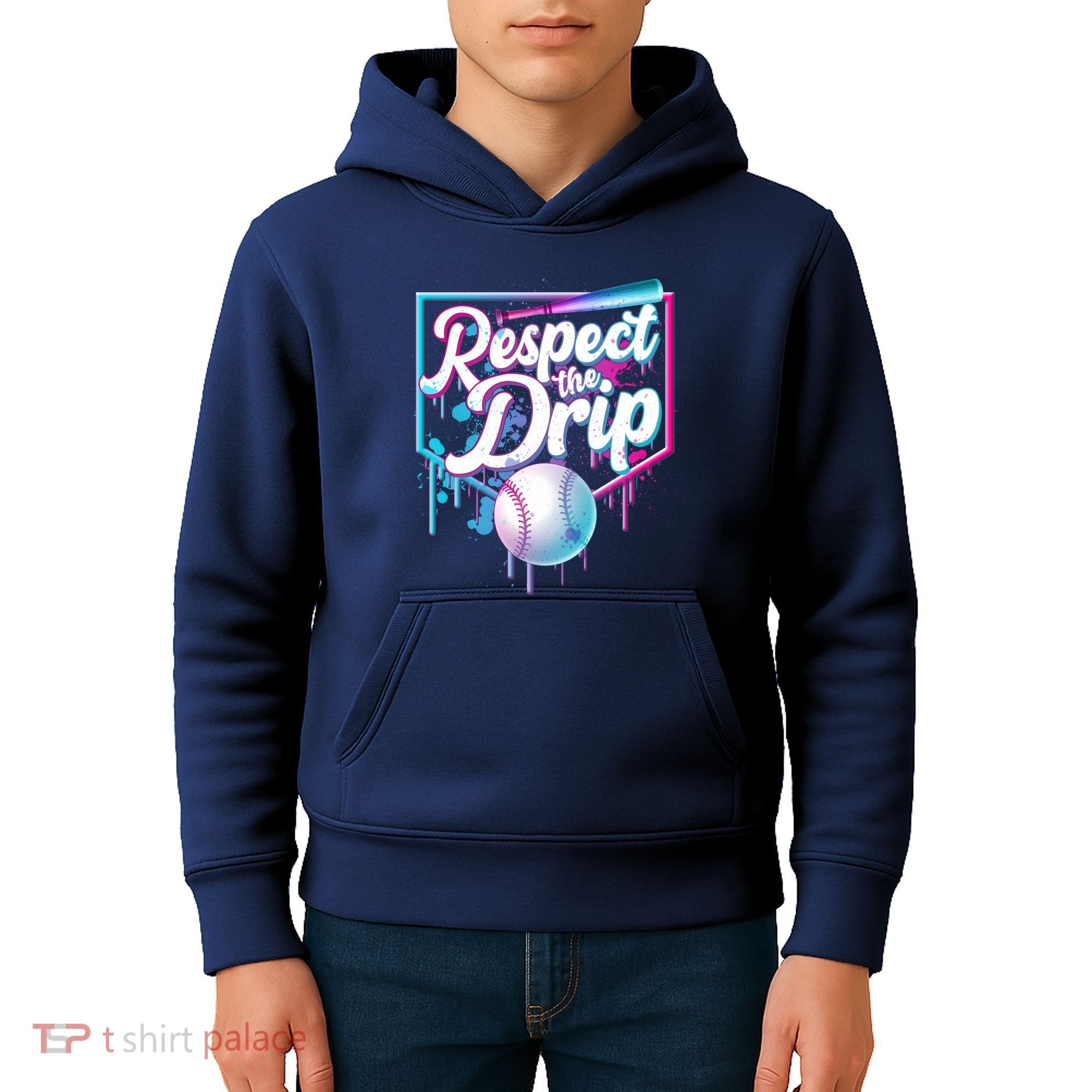 Cool Respect the Drip Icecream Baseball Fan Kids Hoodie