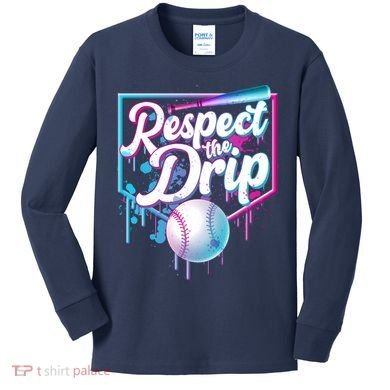 Cool Respect the Drip Icecream Baseball Fan Kids Long Sleeve Shirt