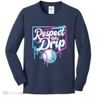 Cool Respect the Drip Icecream Baseball Fan Kids Long Sleeve Shirt thumb 0