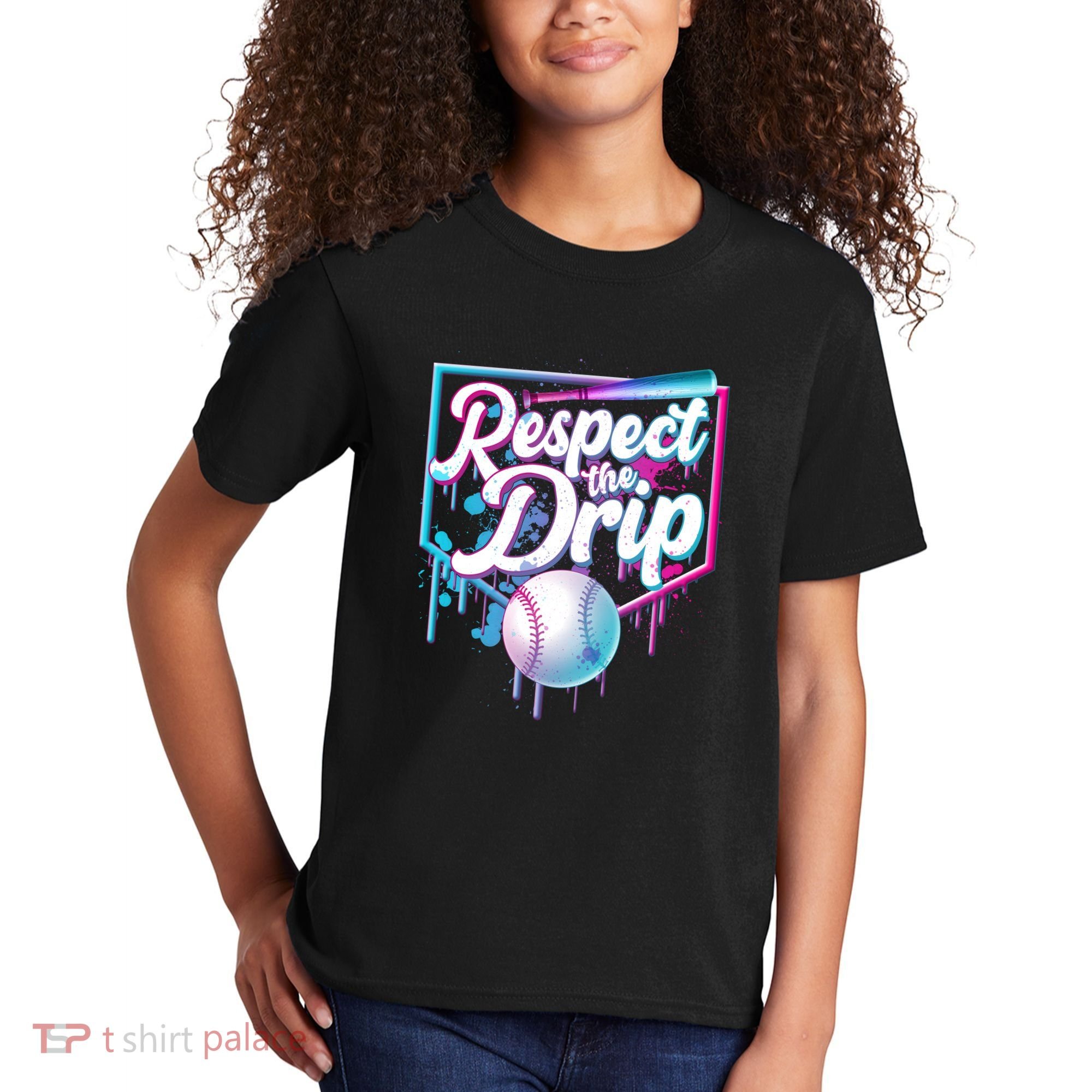 Cool Respect the Drip Icecream Baseball Fan Kids T-Shirt