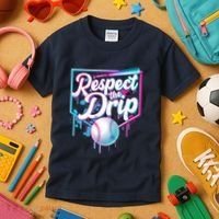 Cool Respect the Drip Icecream Baseball Fan Kids T-Shirt thumb 3