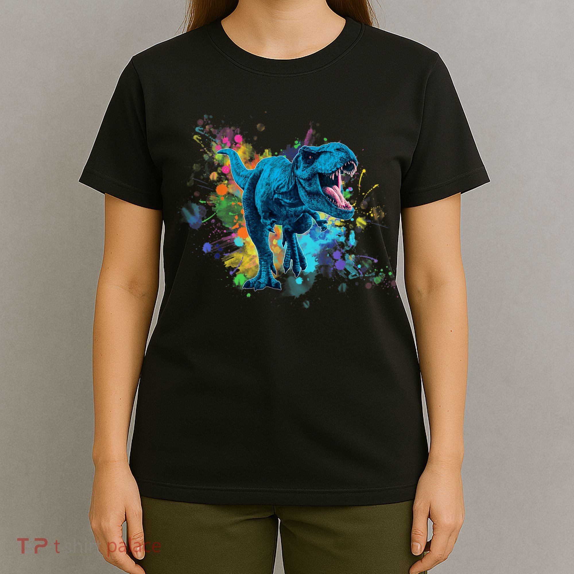 Colorful Retro T Rex Dinosaur Gear For Men, Women T-Shirt