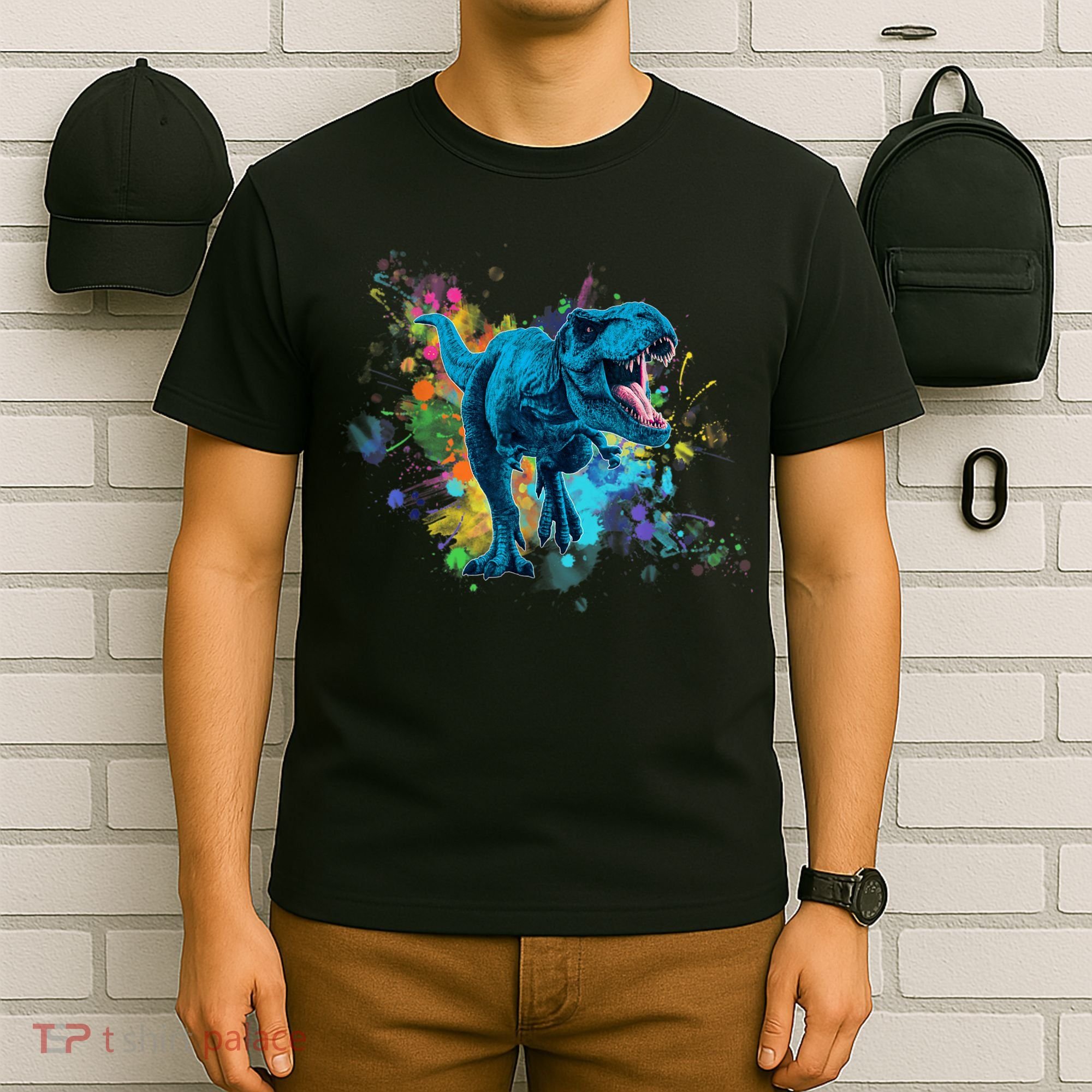 Colorful Retro T Rex Dinosaur Gear For Men, Women T-Shirt