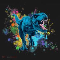 Colorful Retro T Rex Dinosaur Gear For Men, Women T-Shirt thumb 7