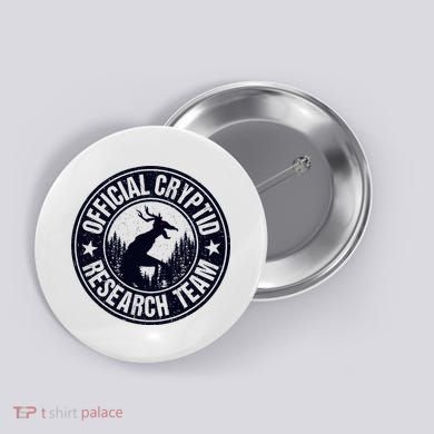 Cryptid Research Team Wendigo Retro Cryptozoology Button