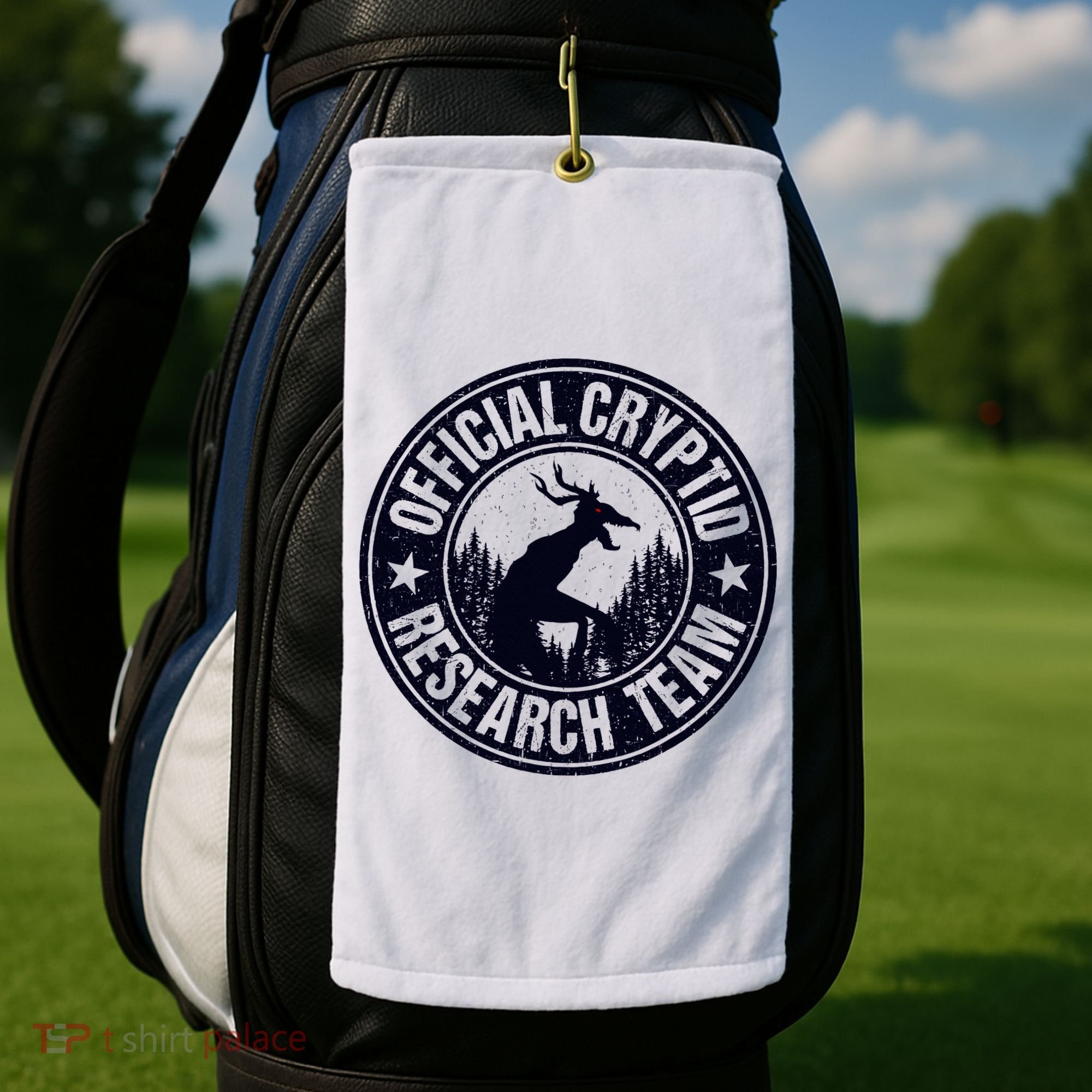 Cryptid Research Team Wendigo Retro Cryptozoology Golf Towel