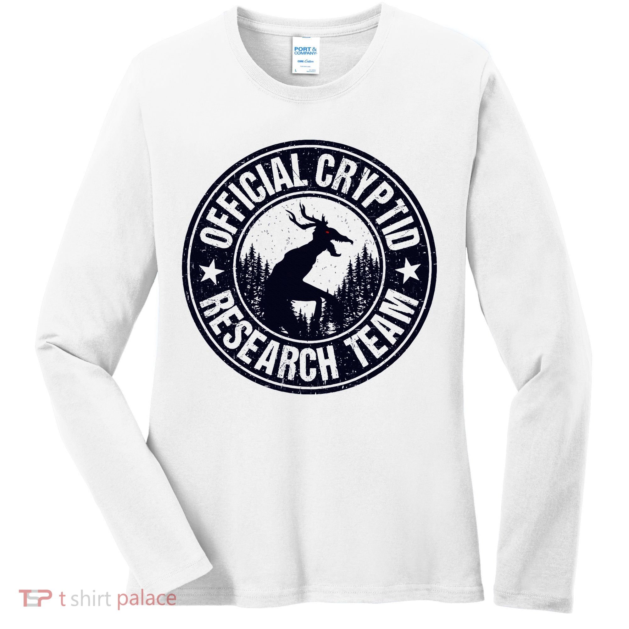 Cryptid Research Team Wendigo Retro Cryptozoology Women's Long Sleeve Shirt