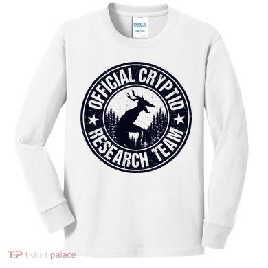 Cryptid Research Team Wendigo Retro Cryptozoology Kids Long Sleeve Shirt