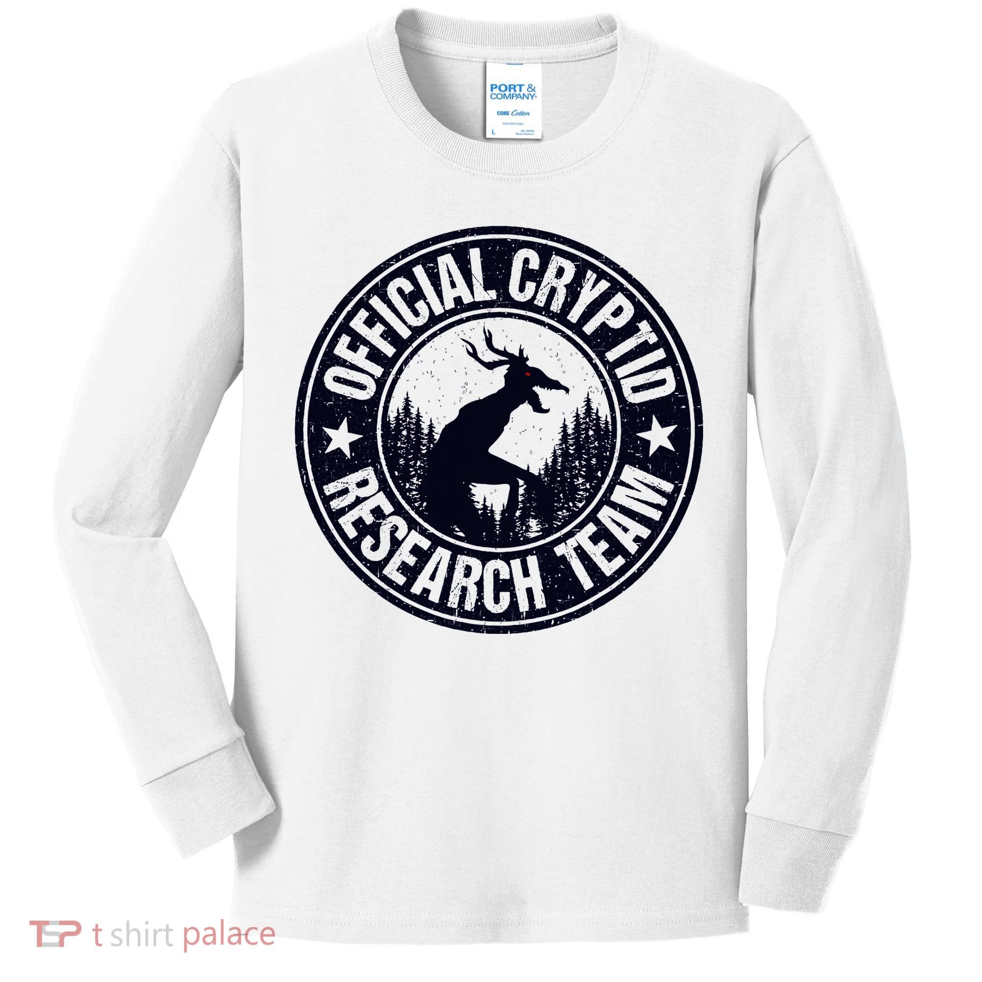 Cryptid Research Team Wendigo Retro Cryptozoology Kids Long Sleeve Shirt