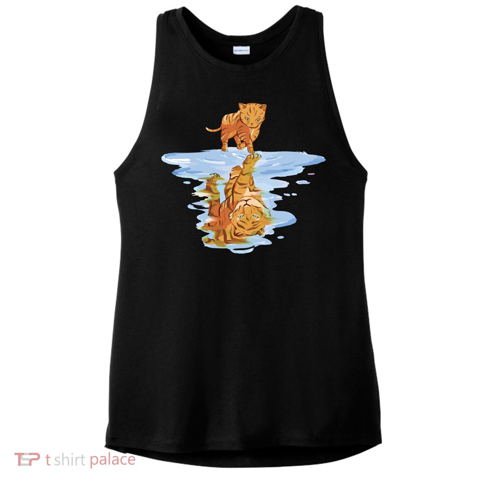 Cat Reflecting Tiger Ladies PosiCharge Tri-Blend Wicking Tank